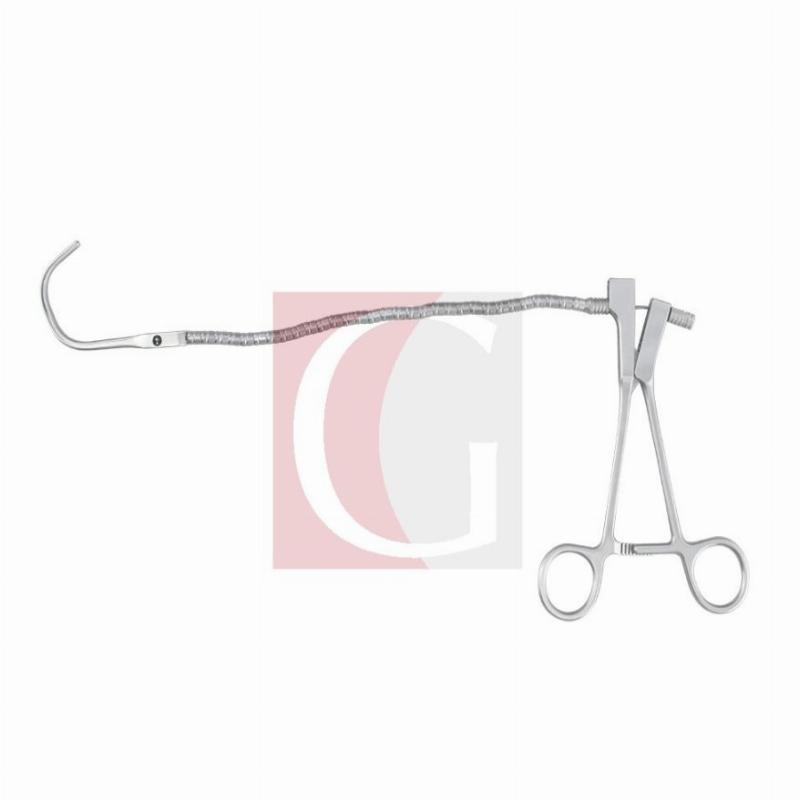 Гнучкий атравматичний затискач з щелепою по типу Ламберт-Кея, з кільцевою ручкою , по типу Дебейкі (Гайстер, 34-7292)